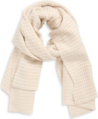 Rag & Bone Joni Recycled Wool Blend Waffle Scarf in Oatmeal at Nordstrom