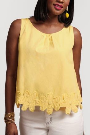 Frances Valentine Zennia Flower Hem Tank in Yellow at Nordstrom, Size X-Small