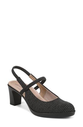 Life Stride Evoke Slingback Mary Jane Platform Pump in Black Grey at Nordstrom, Size 7.5