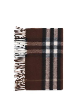 Burberry Cashmere Check Scarf - Brown
