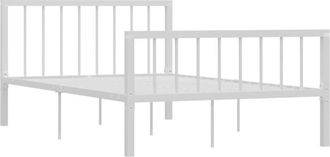 vidaXL 284564 Bed Frame without Mattress White Metal 120x200 cm Vidaxl