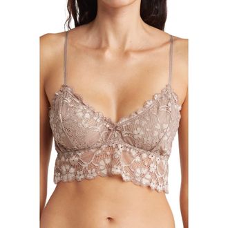 Wishlist Lace Spaghetti Strap Bralette in Cocoa at Nordstrom Rack, Size X-Large