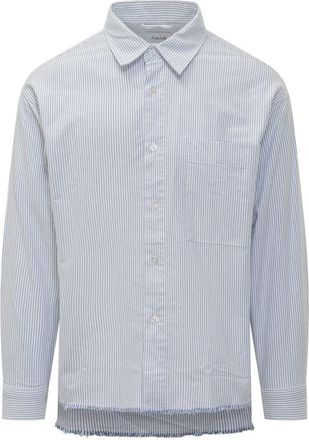 Amish Amish Striped Shirt With Frayed Hemline