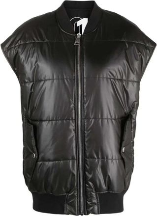 Khrisjoy Gewatteerd Bomber Vest - Dames - Bodywarmers - Zwart - 2XS - Leer - Jassen