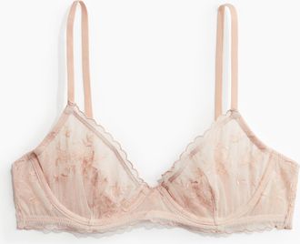 H&M Bestickter Bügel-BH aus Mesh - Orange