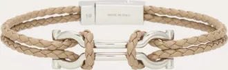 Ferragamo Men Double Gancini bracelet (20cm) Beige