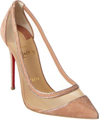 Christian Louboutin Galativi 100 Mesh & Suede Pump