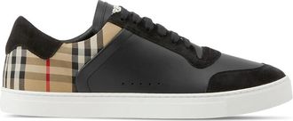 Burberry Leather, Suede And Check Sneakers