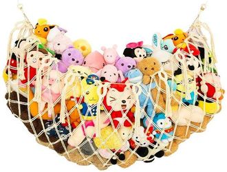 OEM Red De Almacenamiento Para Peluches, Hamaca Para Peluches, Modelo Colgante De Cuerda De Algod&oacute;n, Dormitorios (blanco Roto)