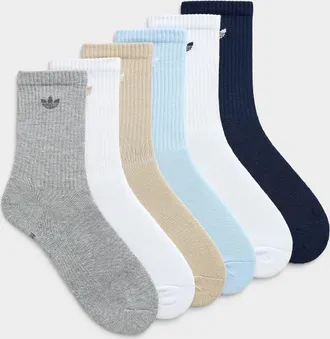 adidas Mens Trefoil padded ribbed socks 6-pack