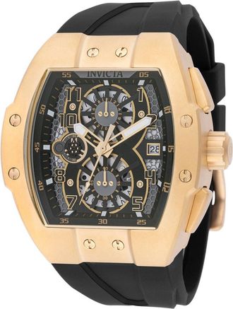 Invicta Racing 48029 Heren Horloge - Quartz Uurwerk - Roestvrij Staal met zwarte Wijzerplaat - 47mm