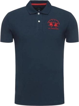 La Martina Polo Shirt met Korte Mouwen van Katoen - Heren - Polos - Blauw - M - Katoen - Tops