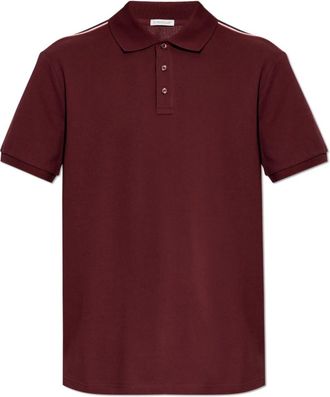 Moncler Polo Shirt met Logo Patch - Heren - Polos - Rood - M - Katoen - Tops