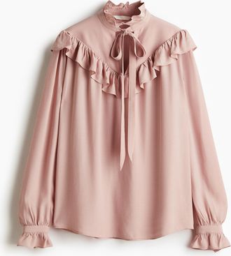 H&M Bluse mit Volants - Orange