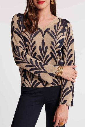 Frances Valentine Dakota Top in Navy/gold at Nordstrom, Size 1X