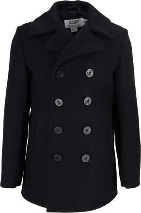 Schott NYC 740 Peacoat - Heren - Mantels - Blauw - Maat: XL Zijde