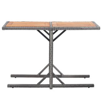 Berkfield Home Garden Table Anthracite Poly Rattan & Solid Acacia Wood in Dark Grey