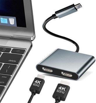 No Brand Adaptador Usb Tipo-c A Hdmi Para Doble Monitor, Compatible Con Port&aacute;tiles Hp/dell/surface/lenovo/thinkpad