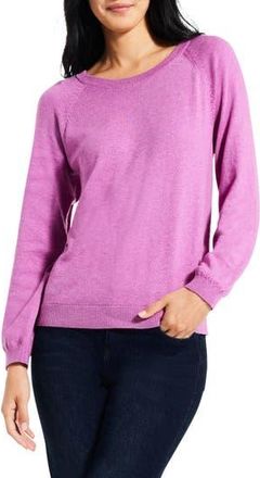 Nic+Zoe Here & There Cotton Blend Sweater in Vivid Magenta at Nordstrom Rack, Size Medium