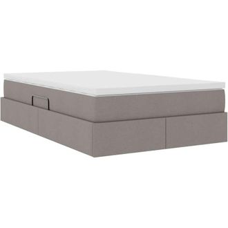 vidaXL Storage Bed with Mattress Taupe 120 x 200 cm Polyester vidaXL