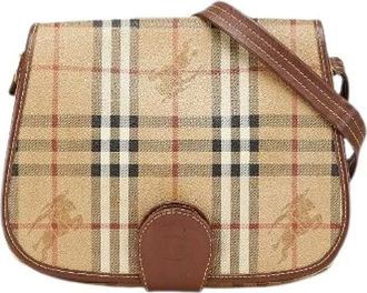 Burberry Pre-owned Cross Body Bags, female, Beige, Size: ONE SIZE Pre-owned Canvas shoulder-bags