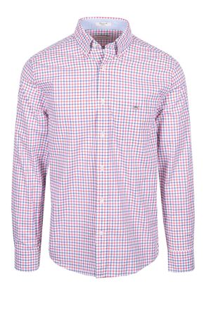 GANT Mens CLASSIC POPLIN LONG SLEEVED SHIRT ROSE/RED Cotton - Size X-Large