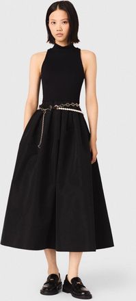 Maje Mixed-material Taffeta Dress - Black - Maje