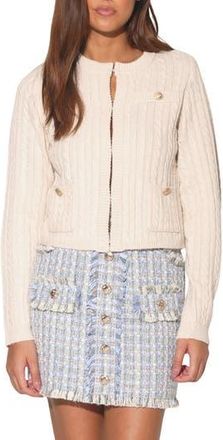 Walter Baker Giselle Cable Stitch Cardigan Sweater in Cream at Nordstrom Rack, Size X-Small