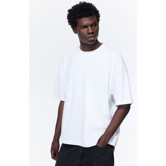 H&M Oversized Fit Interlock T-shirt in White at Nordstrom, Size Xx-Large