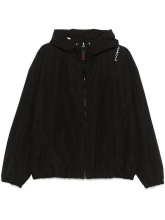 Marni crinkled hooded jacket - men - Cotton/Polyamide/Polyester/Polyamide/Cotton - 50 - Black