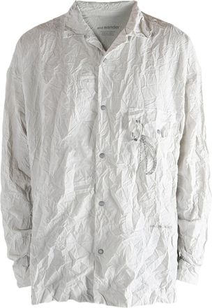 And Wander Nylon Shirt With Ruffled Texture And Classic Collar