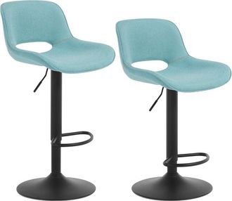 Woltu 2x Sgabello da bar cucina alto girevole regolabile poggiapiedi Chicago - Blu - Woltu