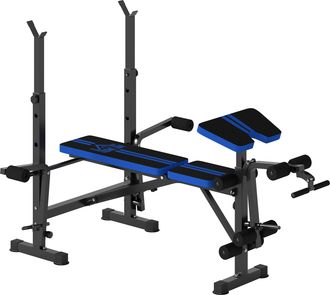 OEM Banco De Musculaci&oacute;n Con Respaldo Ajustable Y Soporte Para Barras Regulable Para Entrenamiento En Casa Gimnasio Negro