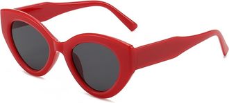 Generic Small Frame Mens Vacation Sunglasses Outdoor Commuter Womens Sun Glasses(Red)