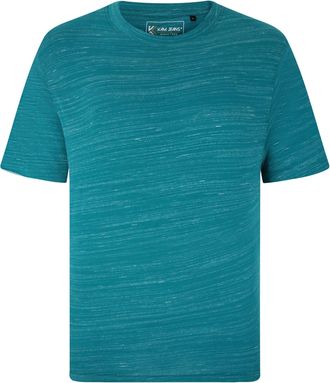KAM Injected Marl T-Shirt Crew Neck Short Sleeve Two Tone Casual Mens Plus Size 2XL-8XL 5738 (UK, Alpha, 4XL, Plus, Regular, Teal)