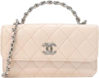 Chanel Pink Leather Phone Wallet (Pre-Owned)