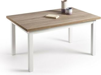 HOGAR 24 Hogar24 - Mesa Multiusos Comedor Cocina Dimensiones 120 Cm X 80 Cm Extensible Libro A 190 Cm X 80 Cm Color Roble Cambrian Y Blanco