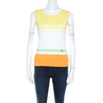 Escada Multi Colour Striped Knit Sleeveless Top