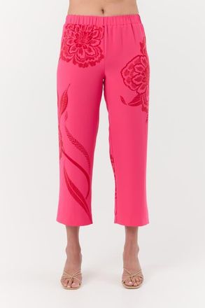 Trina Turk Statue Pull On Cropped Pant in Rosewater/reina Red at Nordstrom, Size Xx-Large