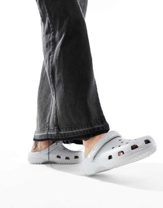 Crocs classic clogs in silver glitter