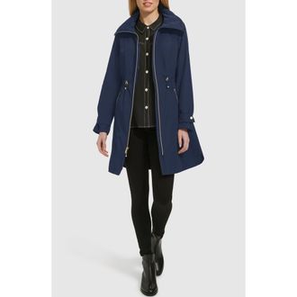 Cole Haan Travel Packable Hooded Rain Jacket in Indigo at Nordstrom Rack, Size Small