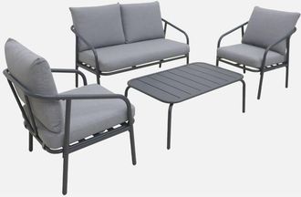 Sweeek Conjunto De Muebles De Jard&iacute;n De Metal De 4 Plazas