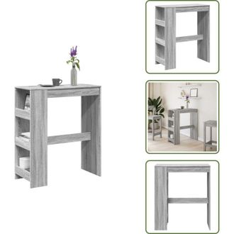 vidaXL Tavolo bar con ripiani - vidaXL Tavolo Bar con Rastrelliera Grigio 90x40x103,5 cm Multistrato - Tavolo bar con rastrelliera