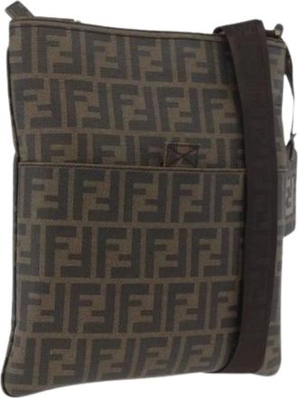 Fendi Pre-owned Cross Body Bags, female, Brown, Size: ONE SIZE Pre-owned Vintage PVC Leather Shoulder Bag