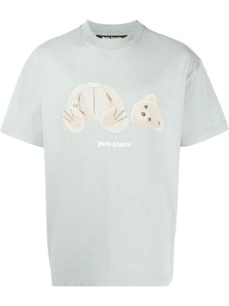 Palm Angels T-shirt girocollo Teddy Bear con stampa - Verde