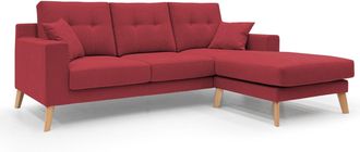 Divani.Store Divani.store - Danish Sof&aacute; Rinconero Moderno Reversible De Tela Suave E Impermeable 237 Cm Rojo