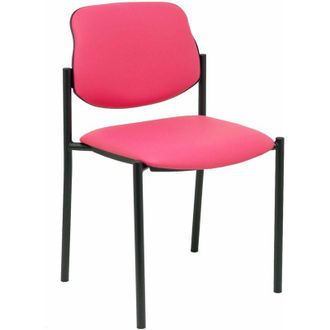 Piqueras y Crespo Silla Fija Styl Similpiel Rosa Chasis Negro