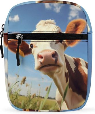 Generic Funny Cow Crossbody Bag Adjustable Satchel Cute Shoulder Bag Lightweight Sling Bags
