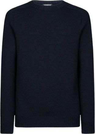 Dondup Basiswol normale ronde hals trui - Heren - Ronde hals truien - Blauw - XL - Wol - Truien & Vesten