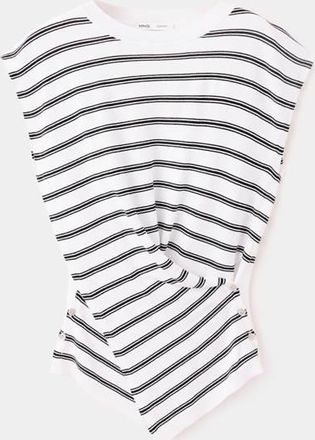 Mango Pullover maglia sottile drappeggio bianco - Donna - XS - MANGO